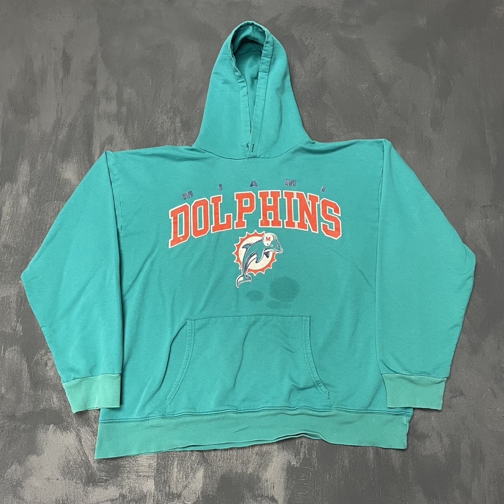 Vintage NFL Logo Hoodie Mens XL Blue 1990s Starter Miami Dolphins